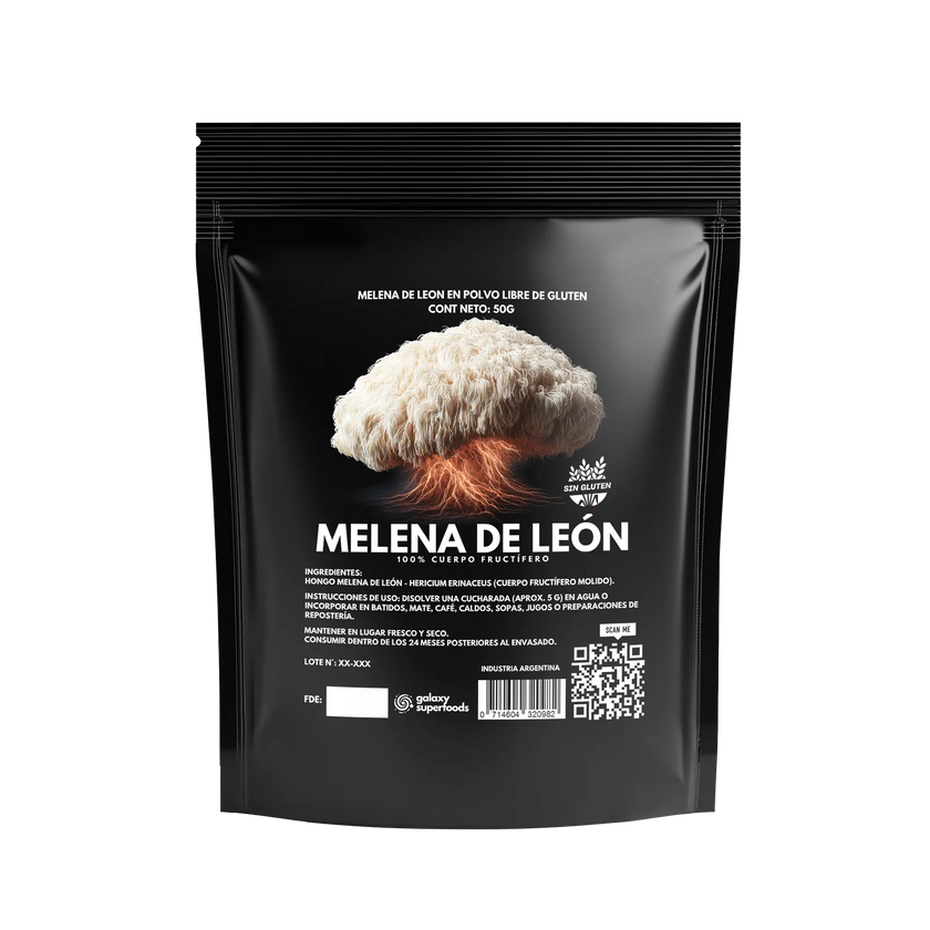 Melena de León en Polvo 100% Cuerpo Fructífero x 50g