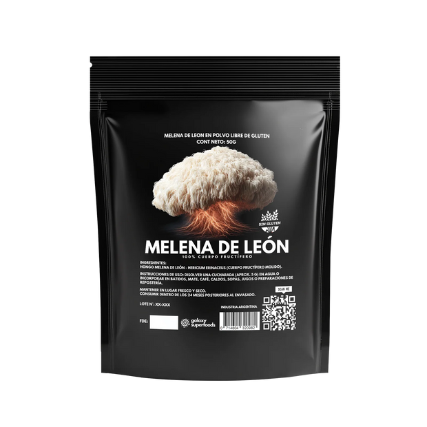 Melena de León en Polvo 100% Cuerpo Fructífero x 50g