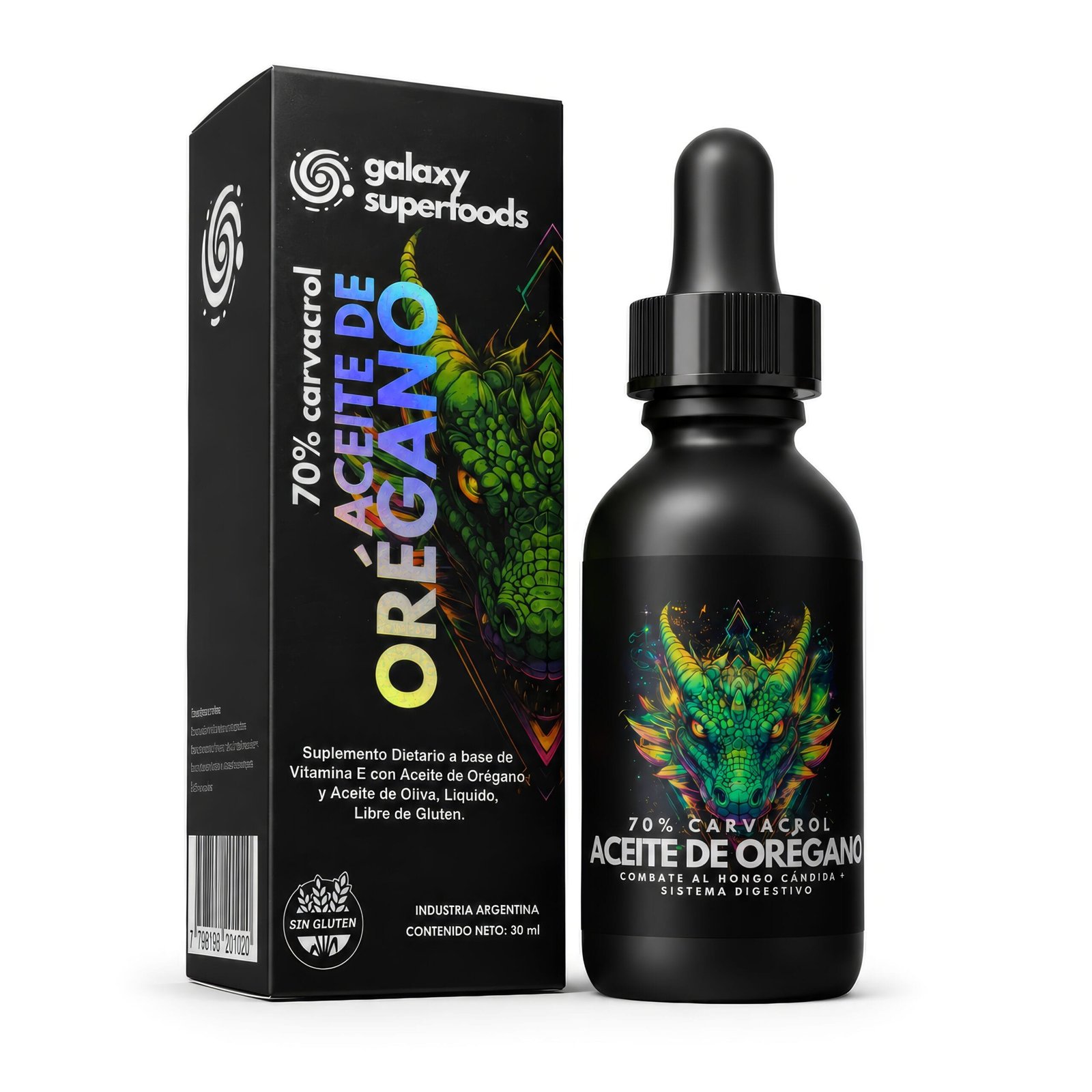 Aceite de Orégano Puro 70% Carvacrol x 30ml | Antiparasitario, Antifúngico y Defensa Natural contra Cándida